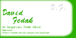 david fedak business card