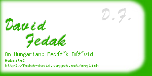 david fedak business card